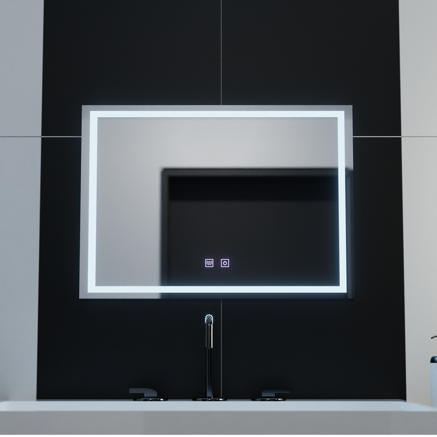Oglinda LED Rectangulara, 70x50cm, RADIANTE Touch , Sistem Dezaburire, Dimabila Oglinda Baie cu LED si Dezaburire Default Title Alessandro Design