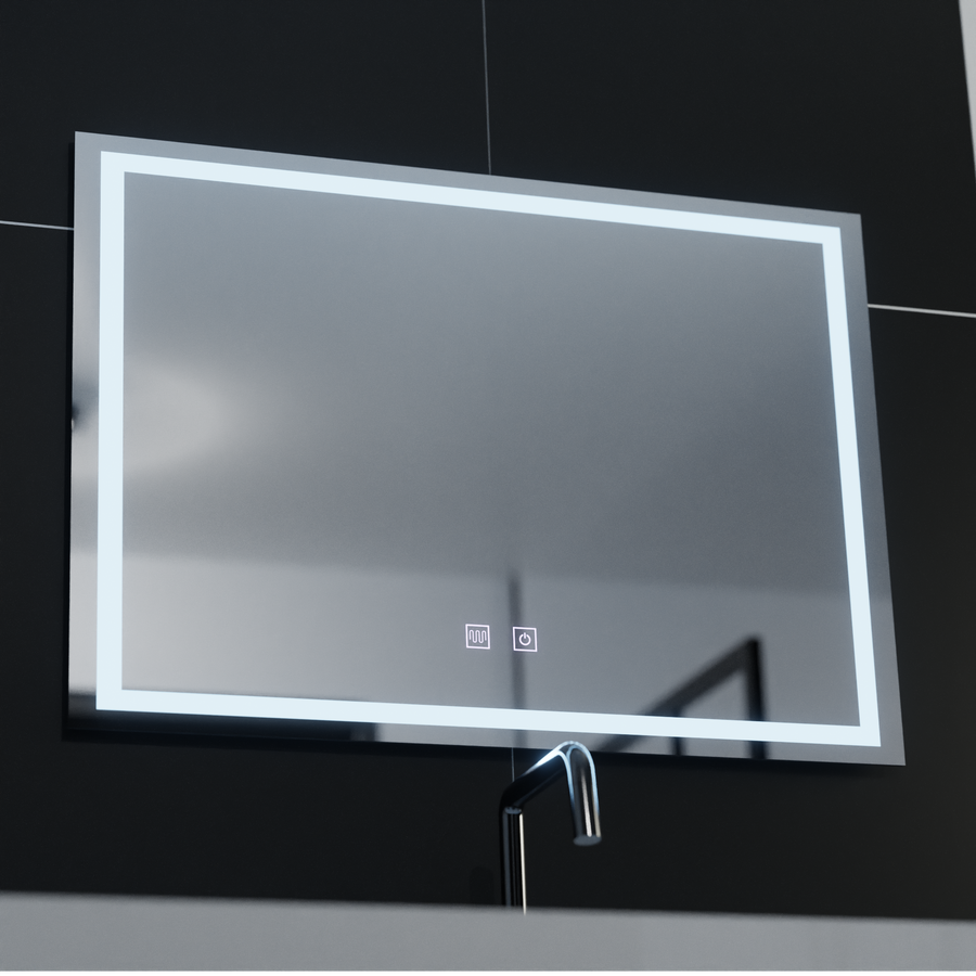 Oglinda LED Rectangulara, 70x50cm, RADIANTE Touch , Sistem Dezaburire, Dimabila Oglinda Baie cu LED si Dezaburire Default Title Alessandro Design
