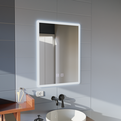 Obdĺžnikové LED zrkadlo, 45x60cm, Touch VENERA, Demister System, Stmievateľné