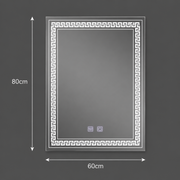 Obdĺžnikové LED zrkadlo, 60x80cm, Touch Vivido, Demister System, Stmievateľné