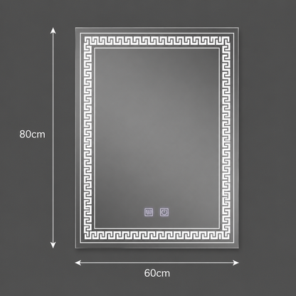 Obdĺžnikové LED zrkadlo, 60x80cm, Touch Vivido, Demister System, Stmievateľné