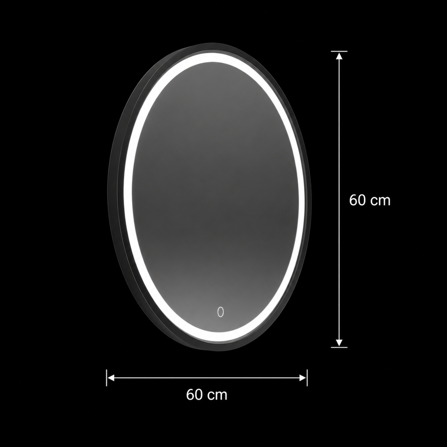 Okrúhle LED zrkadlo, 60 cm, Nerina Basic Touch