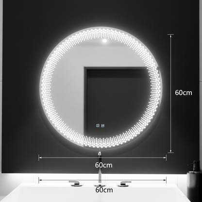 LED okrúhle zrkadlo 60 cm, Stellaire Touch, Demister System, Stmievateľné