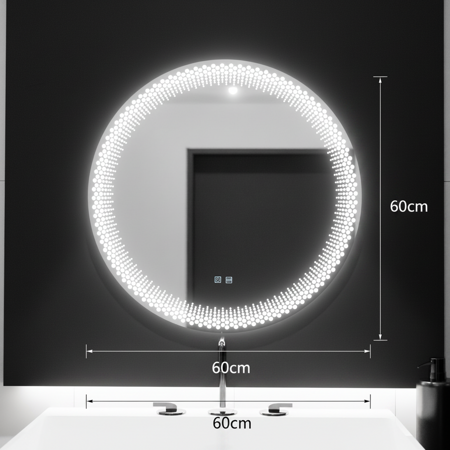 LED okrúhle zrkadlo 60 cm, Stellaire Touch, Demister System, Stmievateľné