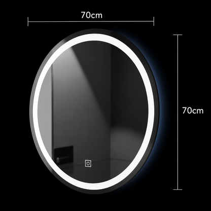 Okrúhle LED zrkadlo, 70 cm, Basic Touch