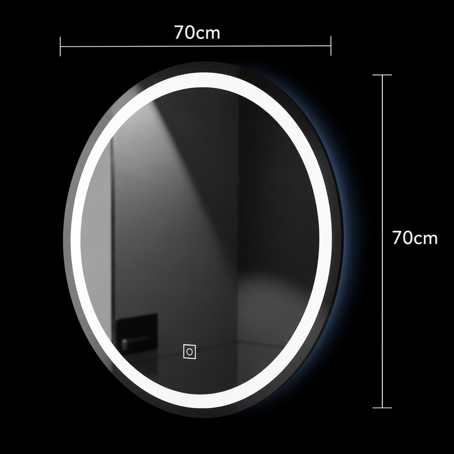Okrúhle LED zrkadlo, 70 cm, Basic Touch