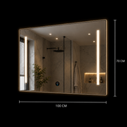Giga LED zrkadlo, 80x60cm, Silver, Touch, 6000K light
