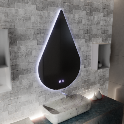 Oglinda LED Touch River Sistem Dezaburire 80X120cm, Forma de Picatura. Oglinzi Korman E Default Title Alessandro Design