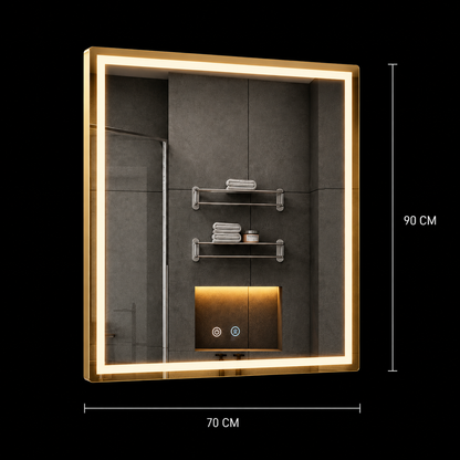Giga LED zrkadlo, 80x60cm, Silver, Touch, 6000K light