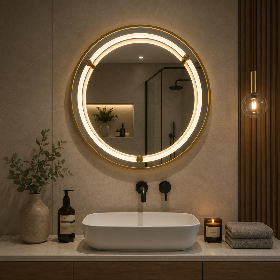 Giga LED zrkadlo, 80x60cm, Silver, Touch, 6000K light