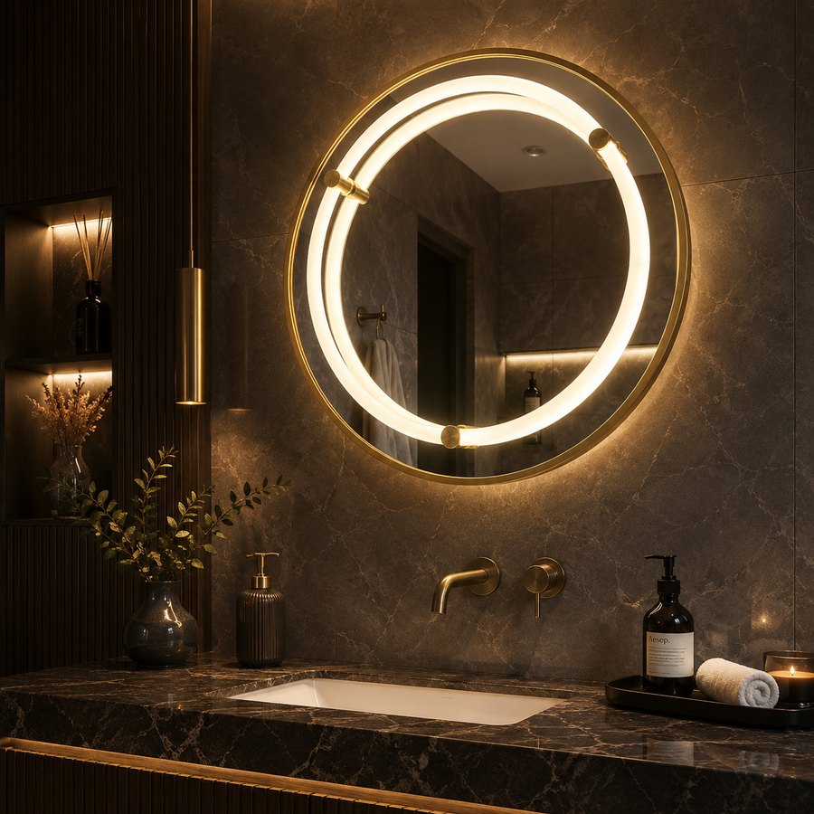 Giga LED zrkadlo, 80x60cm, Silver, Touch, 6000K light