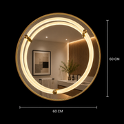 Giga LED zrkadlo, 80x60cm, Silver, Touch, 6000K light