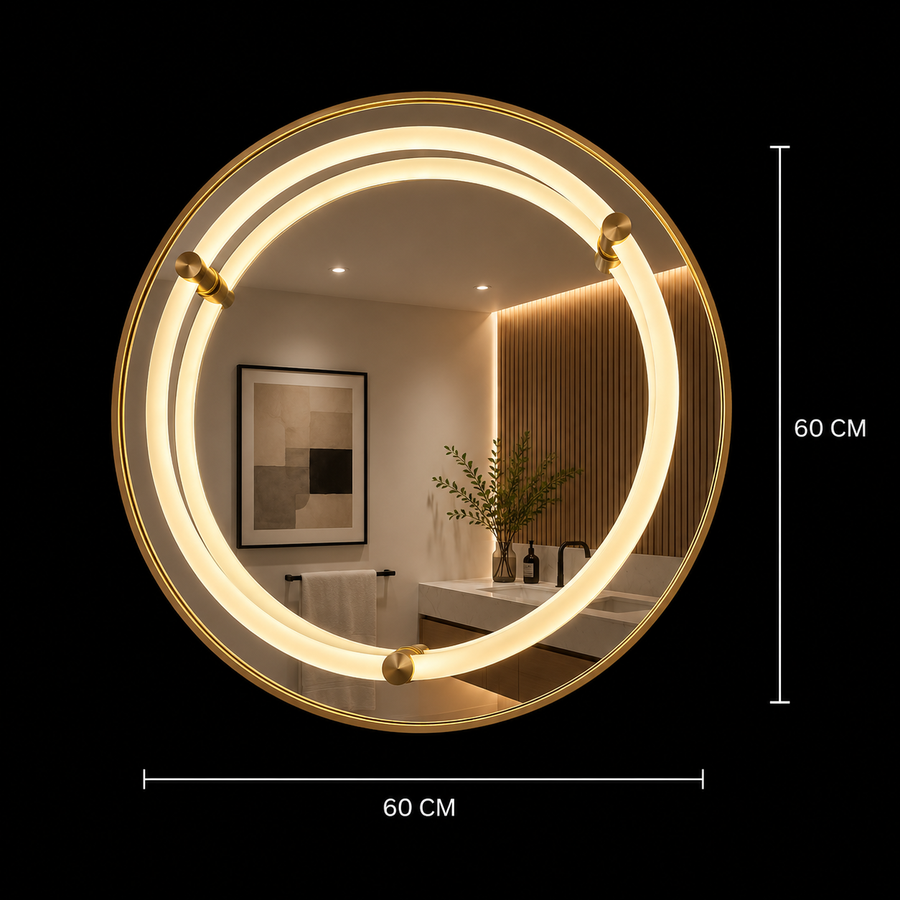 Giga LED zrkadlo, 80x60cm, Silver, Touch, 6000K light