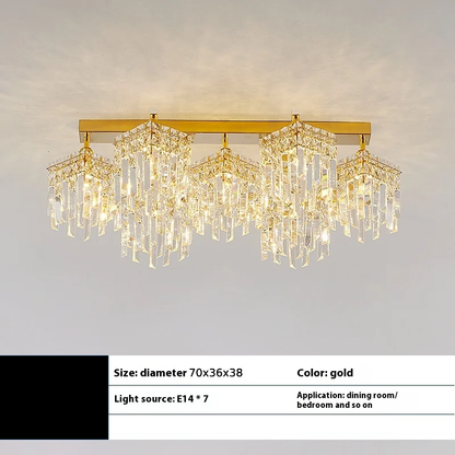 Candelabru Cristal Imperia, 70cm, 7xE14, Auriu Candelabre Cristal Default Title Alessandro Design