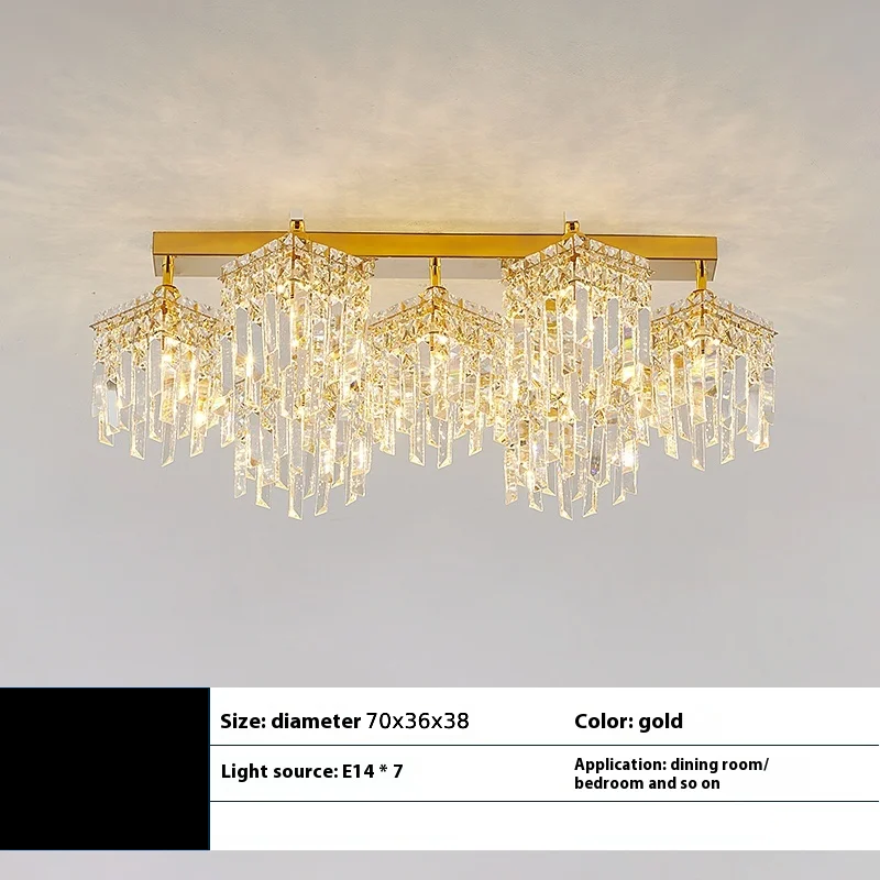 Candelabru Cristal Imperia, 70cm, 7xE14, Auriu Candelabre Cristal Default Title Alessandro Design