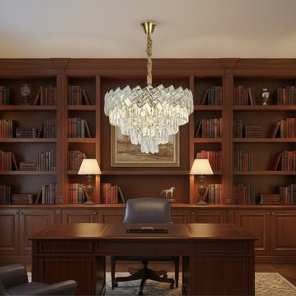 Candelabru Cristal WINDSOR Nobile 5xE14, Diametru 39cm, Auriu Lucios, Inaltime Reglabila Candelabre Cristal Default Title Alessandro Design