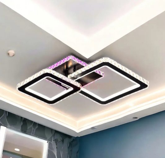 LED luster 126W 1+1 SQUARE Black RGB Crystal -09B