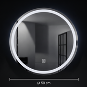 Okrúhle LED zrkadlo, 50 cm, Basic Touch
