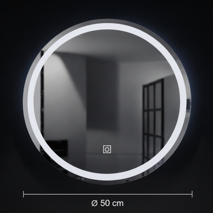 Okrúhle LED zrkadlo, 50 cm, Basic Touch