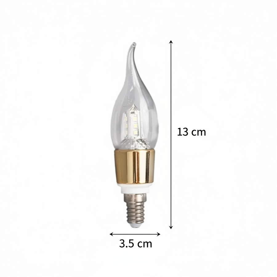Sviečka LED svetla E14, 6W, studené svetlo, 6000K