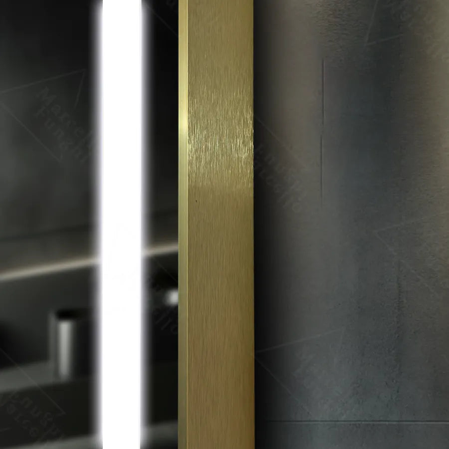 Oglinda LED Rectangulara, 60x80cm, Verite Royale Gold MotionGlow Marcello, Sistem Dezaburire, Ceas & Termometru, Dimabila Oglinzi Marcello Default Title Alessandro Design