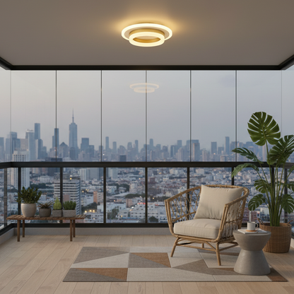 Lustra LED SOLENA ROTONDA 21W, Diametru 20cm, lumina Rece/Calda/Neutra, Alb Auriu Lustre LED Default Title Alessandro Design
