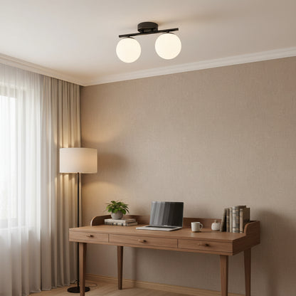 Lustra LED si cristal ORI, 30cm, 2xG9, Globuri, Negru