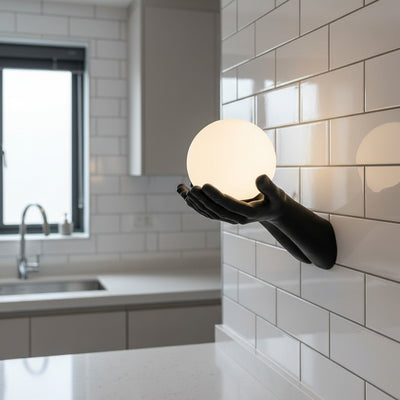 Aplica Decorativa RUKI, 30x20cm, 1xG9, Sticla si Resina, Negru