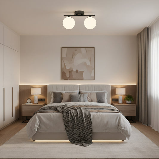 Lustra LED si cristal ORI, 30cm, 2xG9, Globuri, Negru