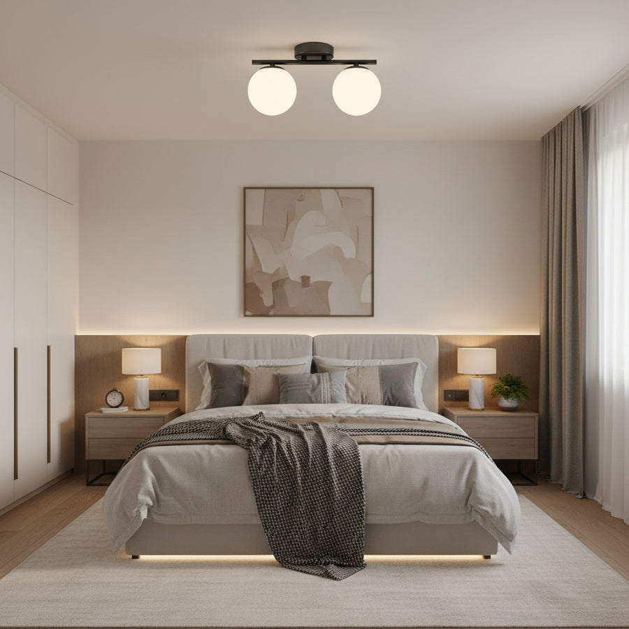 Lustra LED si cristal ORI, 30cm, 2xG9, Globuri, Negru