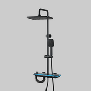Coloana de dus MARX, Metal, Para Patrata, Efect Ploaie, 3 Functii, Montare Pe Perete, Negru, Accesorii Incluse