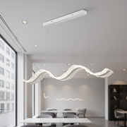 Lustra LED cu Telecomanda, Suspendata AMI 63W, Liniara, Lumina Rece/Calda/Neutra, Alb, Inaltime Reglabila