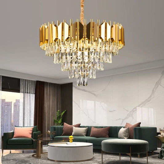 Candelabru Cristal Braylen 8x E14 Diametru 60cm Auriu Candelabre Cristal Default Title Alessandro Design