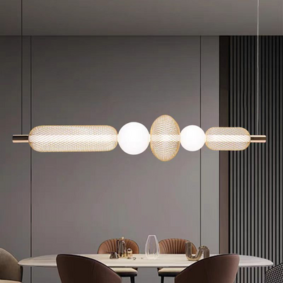 Závesný LED luster LM551/5GD, 27W, Svetlo 3000/4000/6000K, Zlatý, Nastaviteľná výška