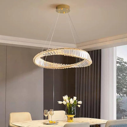 Lustra LED cu telecomanda si cristal LUIGI, 57W, lumina Rece/Calda/Neutra, Dimabila, Auriu Lustre LED cu Telecomanda Default Title Alessandro Design