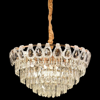 Candelabru Cristal CC5122/500GD 9xE14, Diametru 50cm, Auriu Lucios, Inaltime Reglabila Candelabre Cristal Default Title Alessandro Design