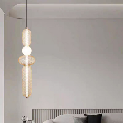 Závesný LED luster LM551/4GD, 23W, Svetlo 3000/4000/6000K, Zlatý, Nastaviteľná výška
