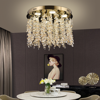 Krištáľový LED luster LLC213/550GD okrúhly, 29W, studené/teplé/neutrálne svetlo, kryštály, lesklé zlato