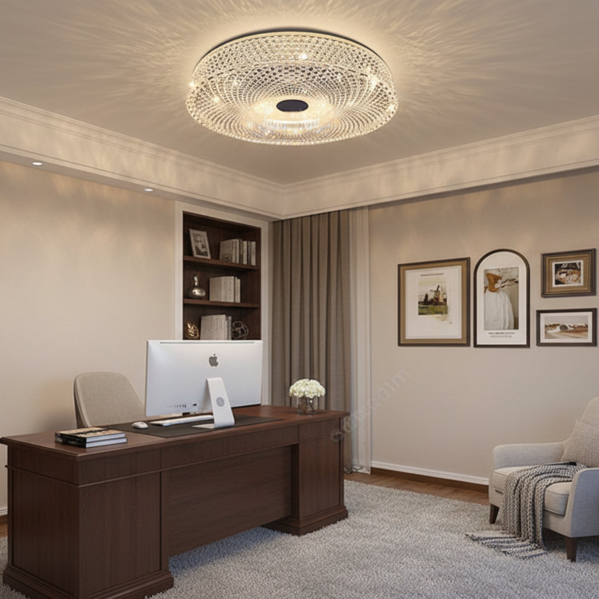 Lustra LED RADIAN Eleganza, 38.9W, Diametru 48.5 cm, Lumina Calda/Neutra/Rece, Alb Lustra LED Default Title Alessandro Design