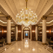 Candelabru Cristal 19xE14, D95cm, Auriu Lucios, Inaltime Reglabila, Metal si Cristal Candelabre Cristal Default Title Alessandro Design