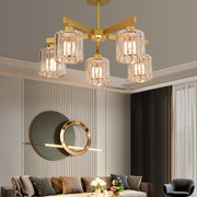 Lustra Clasica Moderna LC110/5GD cu Cristal, 5xE27, Auriu, Metal si Cristal Lustre Clasice Default Title Alessandro Design
