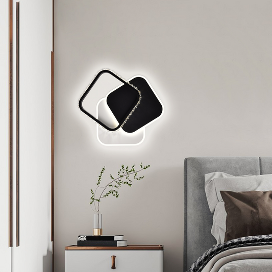 Lustra LED cu cristal PRISMIQ 39W, 3 Patrate, lumina Rece/Calda/Neutra, Negru Lustre LED Default Title Alessandro Design