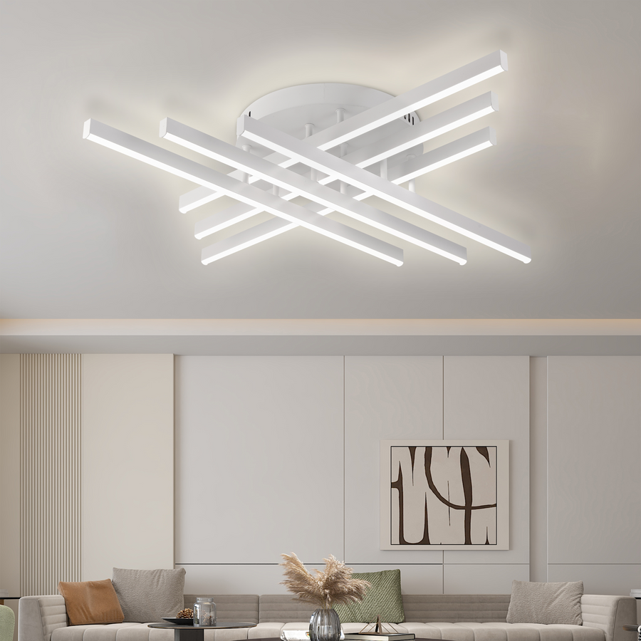 Lustra LED cu Telecomanda, GIO, 81W, Lumina Rece/Clada/Neutra, Alb Lustre LED cu Telecomanda Default Title Alessandro Design