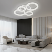 Lustră LED Linnea cu Telecomandă, 74W, 3000K/4000K/6000K, Dimabil, Alb, Cristale Lustre LED cu Telecomanda Default Title Alessandro Design