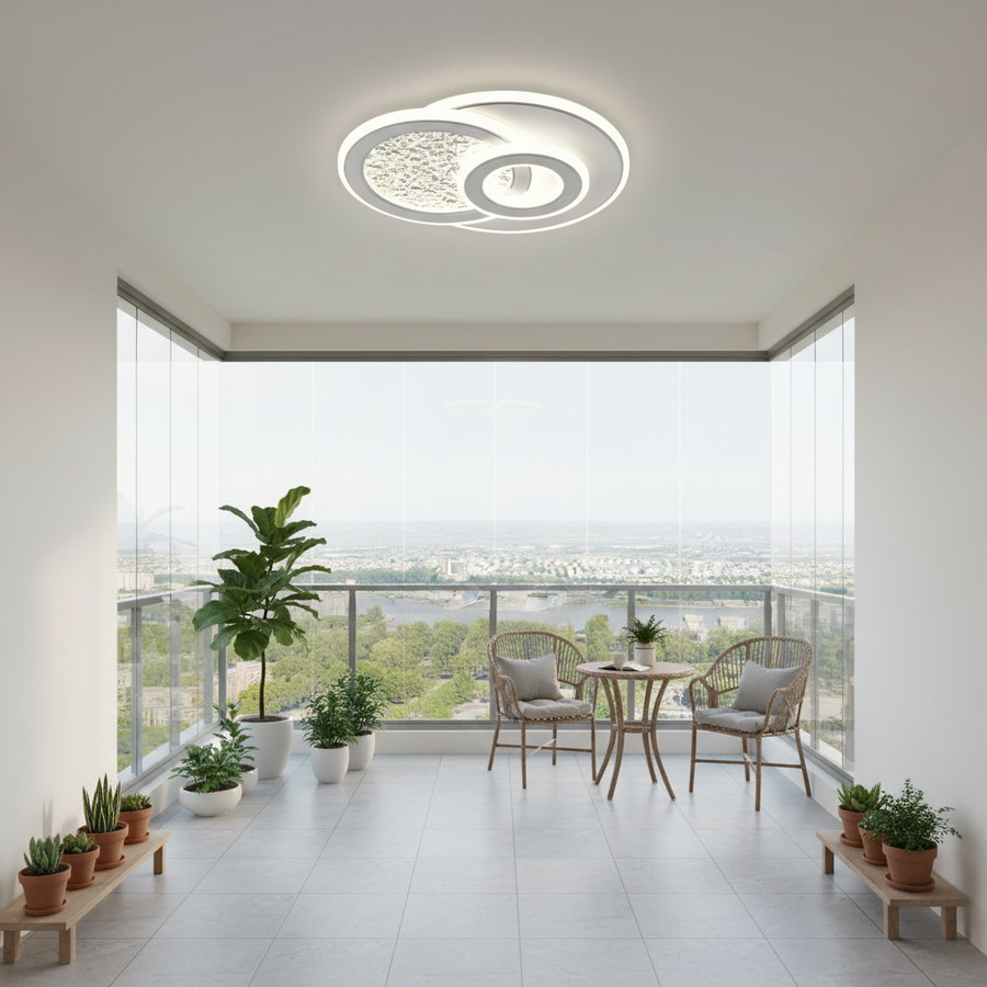 Lustra LED KOMPACTO 47W, 3 Cercuri, lumina Rece/Calda/Neutra, Alb Lustre LED Default Title Alessandro Design