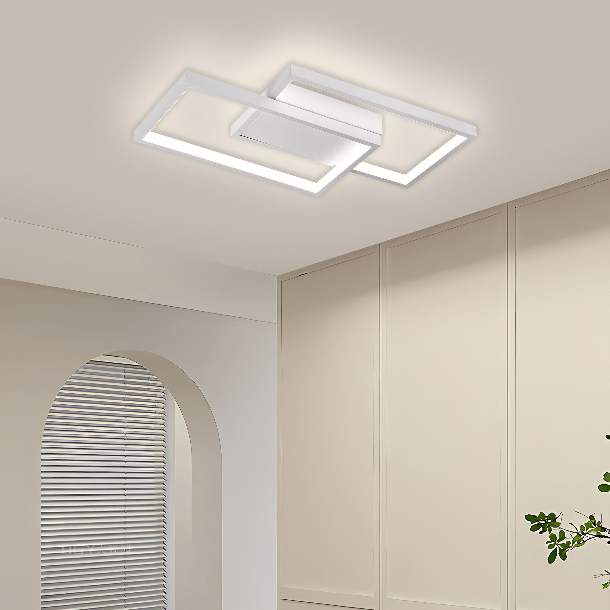 Lustra LED cu telecomanda LANDYN 37W, 2 Patrate, lumina Rece/Calda/Neutra, Dimabila, Alb Lustre LED cu Telecomanda Default Title Alessandro Design