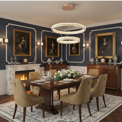 Candelabru Cristal, KENSINGTON Magno, 111W, Auriu, 2 elemente, Inaltime reglabila, Lumina Calda/Rece/Neutra Lustre LED cu Telecomanda Default Title Alessandro Design