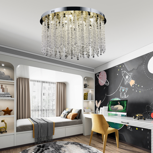 Candelabru LED Cristal LLC215/400WH Rotund, 22W, Lumina Rece/Calda/Neutra, Cristal, Auriu Candelabre Cristal Default Title Alessandro Design