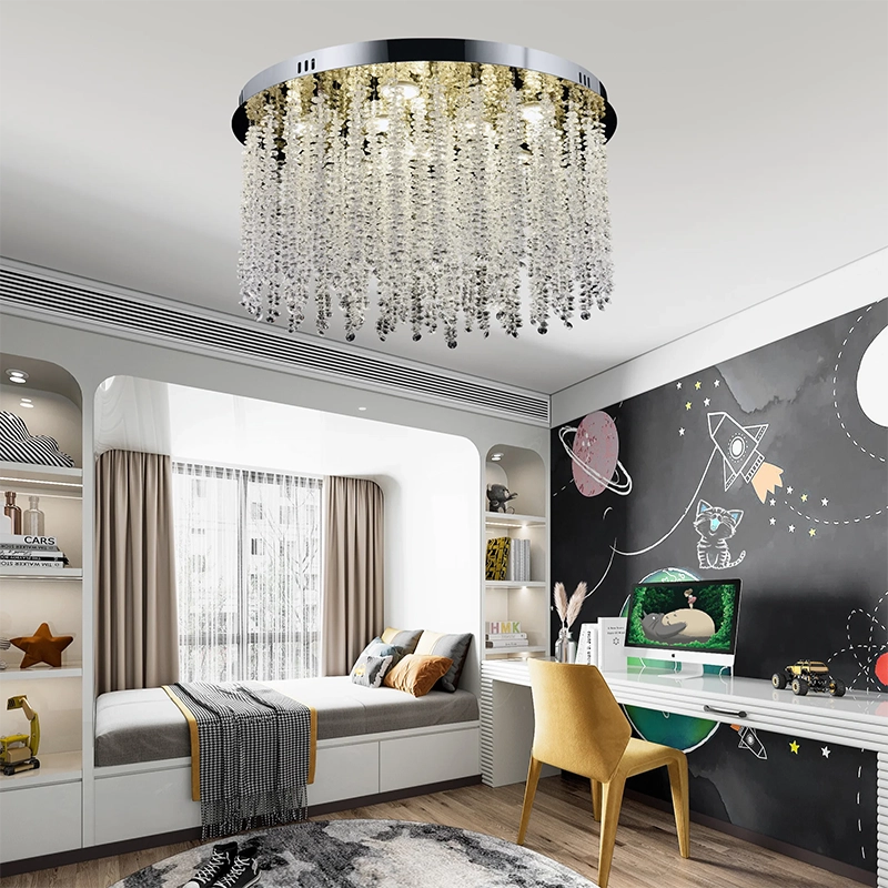 Krištáľový LED luster LLC215/400WH okrúhly, 22W, studené/teplé/neutrálne svetlo, krištáľ, zlatý
