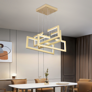 Lustra LED cu telecomanda ,Suspendata 96W, 4 Elemente, lumina Rece/Calda/Neutra, Dimabila, Inaltime Reglabila, Auriu Lustre LED cu Telecomanda Default Title Alessandro Design